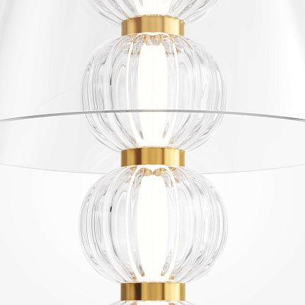 Tischleuchte Metallrahmen gold, gerillte Glaskugeln & integriertes LED – Amulet | Maytoni - Esszett Luxury | Stilvolles Wohnen mit Charakter