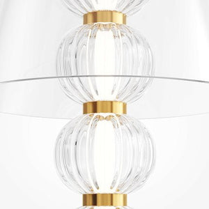 Tischleuchte Metallrahmen gold, gerillte Glaskugeln & integriertes LED – Amulet | Maytoni - Esszett Luxury | Stilvolles Wohnen mit Charakter