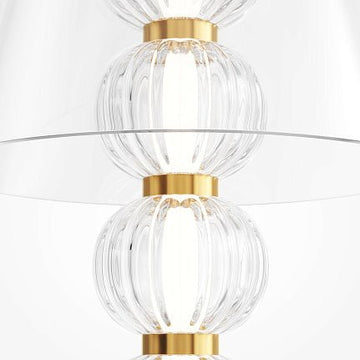 Tischleuchte Metallrahmen gold, gerillte Glaskugeln & integriertes LED – Amulet | Maytoni - Esszett Luxury | Stilvolles Wohnen mit Charakter
