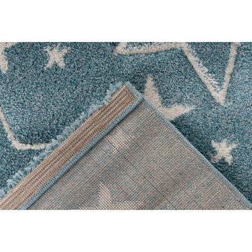 Teppich – Verspieltes Design, Weiche Spielfläche, Blauer Farbton, 80 x 150 cm - Tamworth | Kayoom
