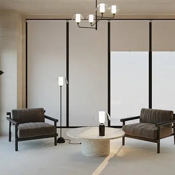 Table lamp with modern metal, ceramic, and glass accent, dimmable and energy-saving LED – Memory | Maytoni