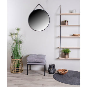 Wandspiegel – Schwarzer Metallrahmen, Runde Form, 60 cm Höhe - Trapani | House Nordic