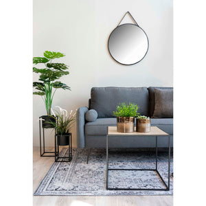Wandspiegel – Schwarzer Metallrahmen, Runde Form, 60 cm Höhe - Trapani | House Nordic