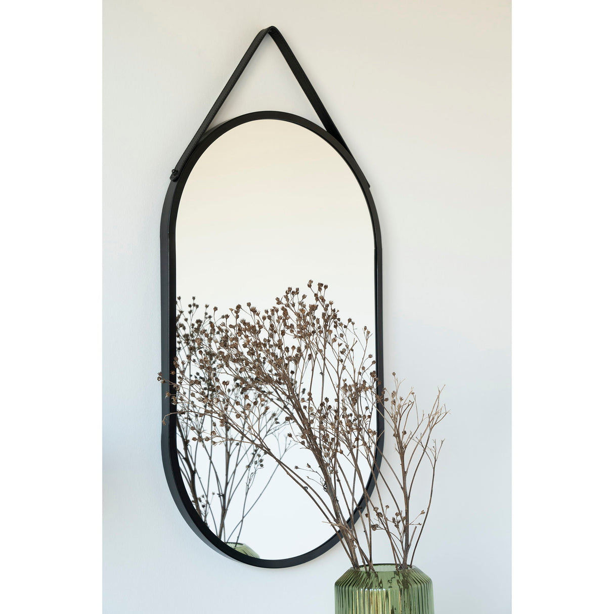 Wandspiegel – Schwarzer Metallrahmen, Klares Spiegelglas, 60 cm Höhe - Trapani | House Nordic