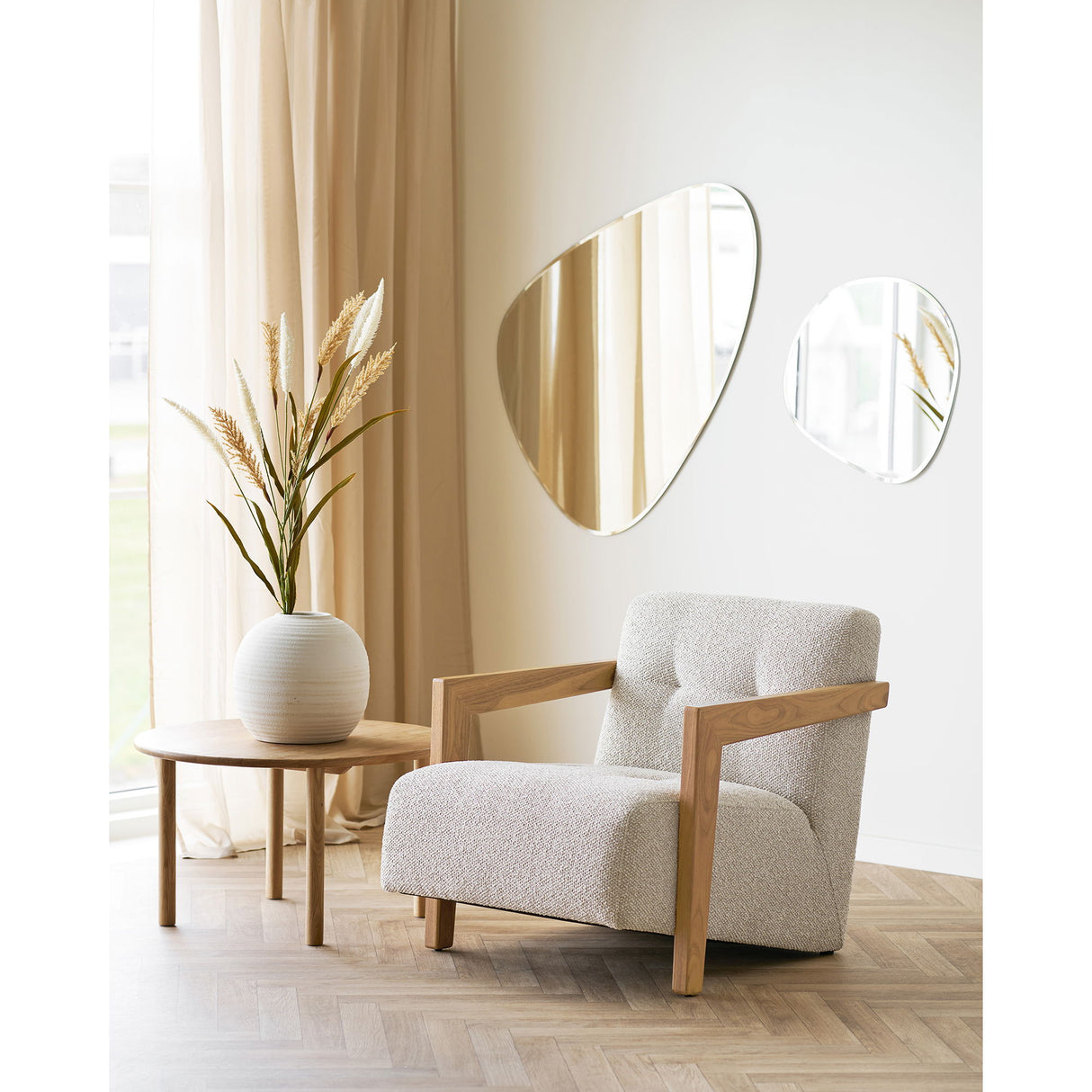 Wandspiegel – Organische Form, facettierte Kante, 100 cm hoch - Devonport | House Nordic