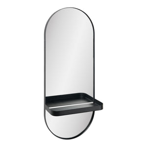 Wandspiegel – Schwarzes Metall, Ablagefach, Glasfläche - Olbia | House Nordic