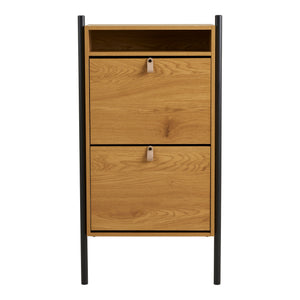 Schuhschrank – Eichenoptik, Zwei Klappenfächer, 118 cm Höhe - Barco | House Nordic