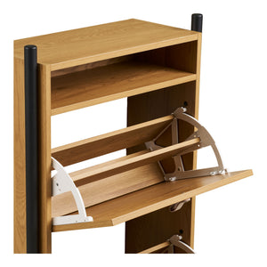 Schuhschrank – Eichenoptik, Zwei Klappenfächer, 118 cm Höhe - Barco | House Nordic