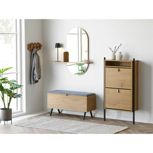 Schuhschrank – Eichenoptik, Zwei Klappenfächer, 118 cm Höhe - Barco | House Nordic