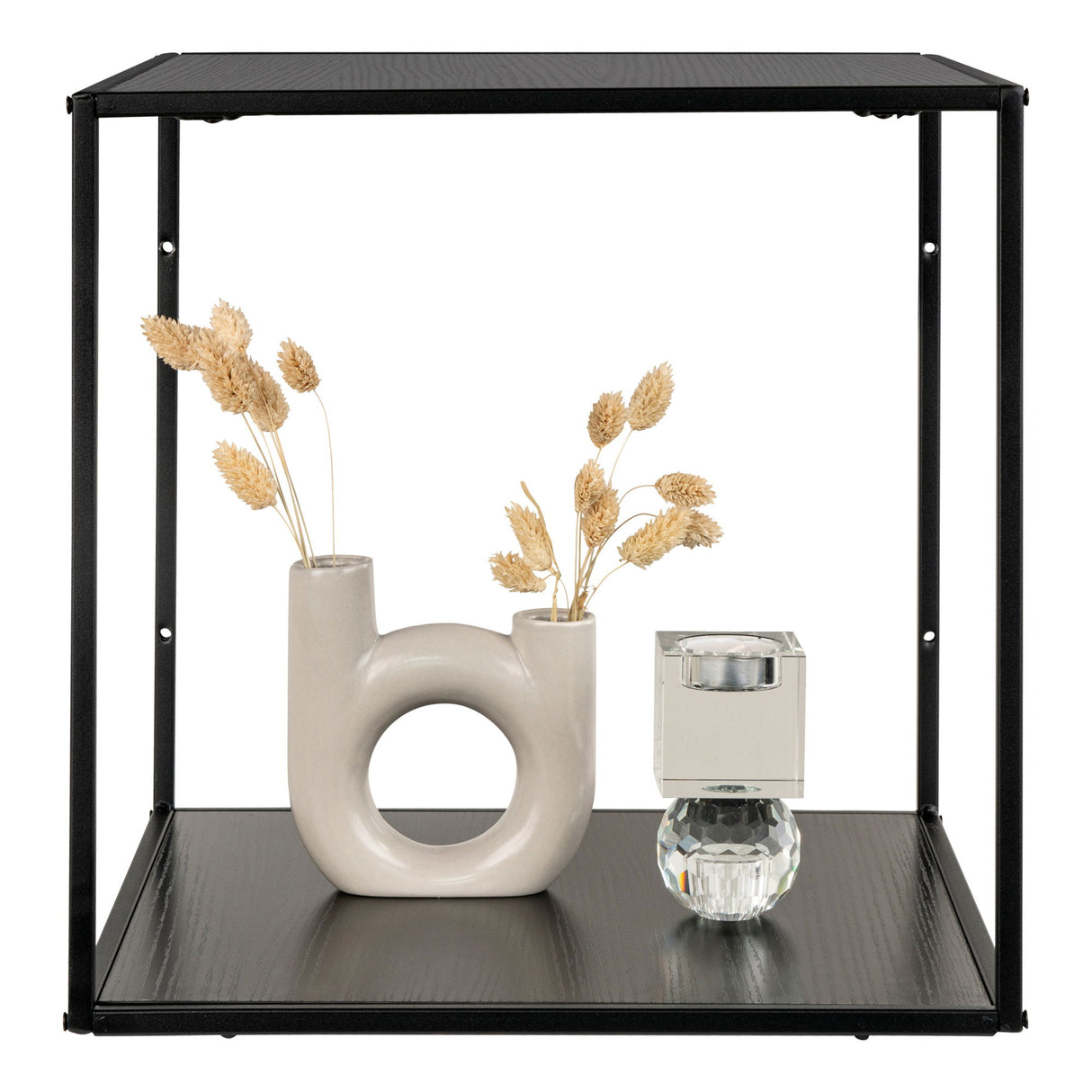 Wandregal – Schwarzer Stahl, Offenes Design, 36 cm Höhe - Vita | House Nordic