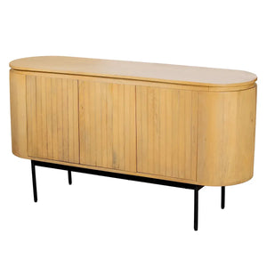 Sideboard – Natürliches Mangoholz, Schwarzer Akzent, Breite Form - Roseau | Gilde
