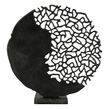Skulptur – Schwarzes Aluminium, Antikes Finish, Runde Silhouette - Osaka | Gilde