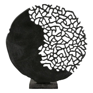 Skulptur – Schwarzes Aluminium, Antikes Finish, Runde Silhouette - Osaka | Gilde