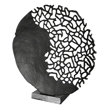 Skulptur – Schwarzes Aluminium, Antikes Finish, Runde Silhouette - Osaka | Gilde