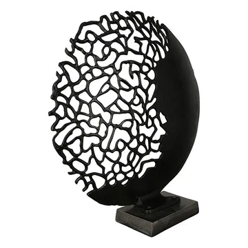 Skulptur – Schwarzes Aluminium, Antikes Finish, Runde Silhouette - Osaka | Gilde