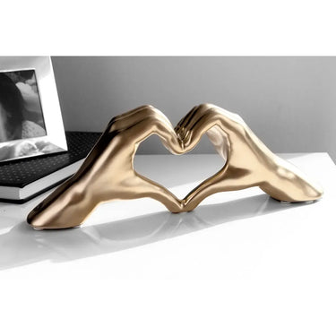 Dekoobjekt – Matte Keramik, Champagnerfarbener Glanz, Herzmotiv - Heart | Gilde