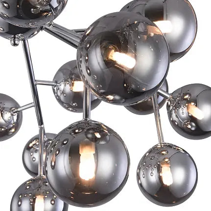 Deckenleuchte – Chrom Metall, 20-flammiges Design, Glasschirme - Dallas | Maytoni