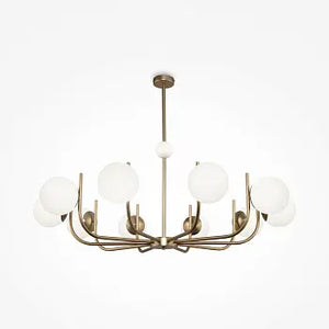Pendant luminaire with 10 E14 sockets and elegant brass finish – Rendez-vous | Maytoni