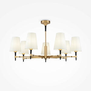 Chandelier Brass Frame & White Textile Shades – Zaragoza | Maytoni