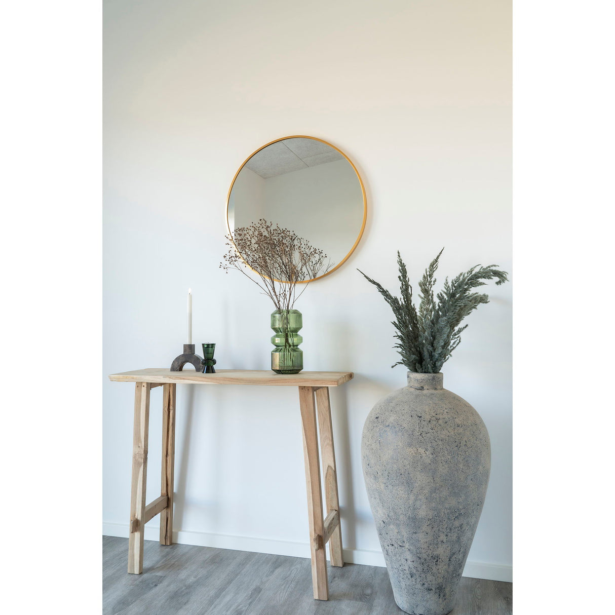 Vase – Grünes Glas, Runde Form, Transparente Oberfläche | House Nordic