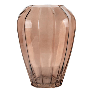 Vase – Braunes Glas, Facettierte Oberfläche, 29 cm Höhe | House Nordic
