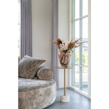 Vase – Glass Material, Hand-blown Round, Round Design, Brown Transparent – Oliviera | House Nordic