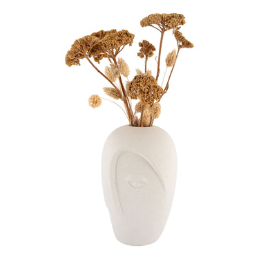Vase – Ceramic Material, Sand-colored Clay, Minimalist Design, Matte Finish – Face | House Nordic
