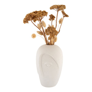 Vase – Sandfarbene Keramik, Skulpturales Gesicht, Mattes Finish - Gesicht | House Nordic