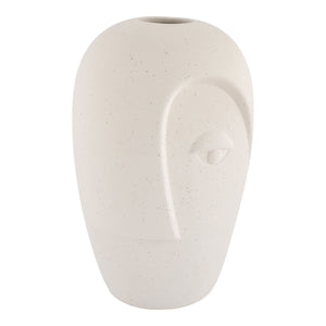 Vase – Sandfarbene Keramik, Skulpturales Gesicht, Mattes Finish - Gesicht | House Nordic