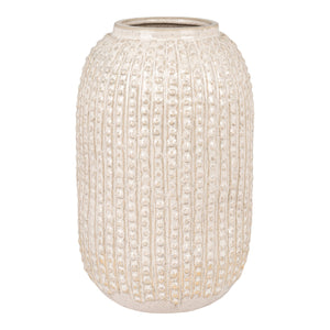 Vase – Beiges Steinzeug, Strukturierte Oberfläche, 25,5 cm Höhe | House Nordic