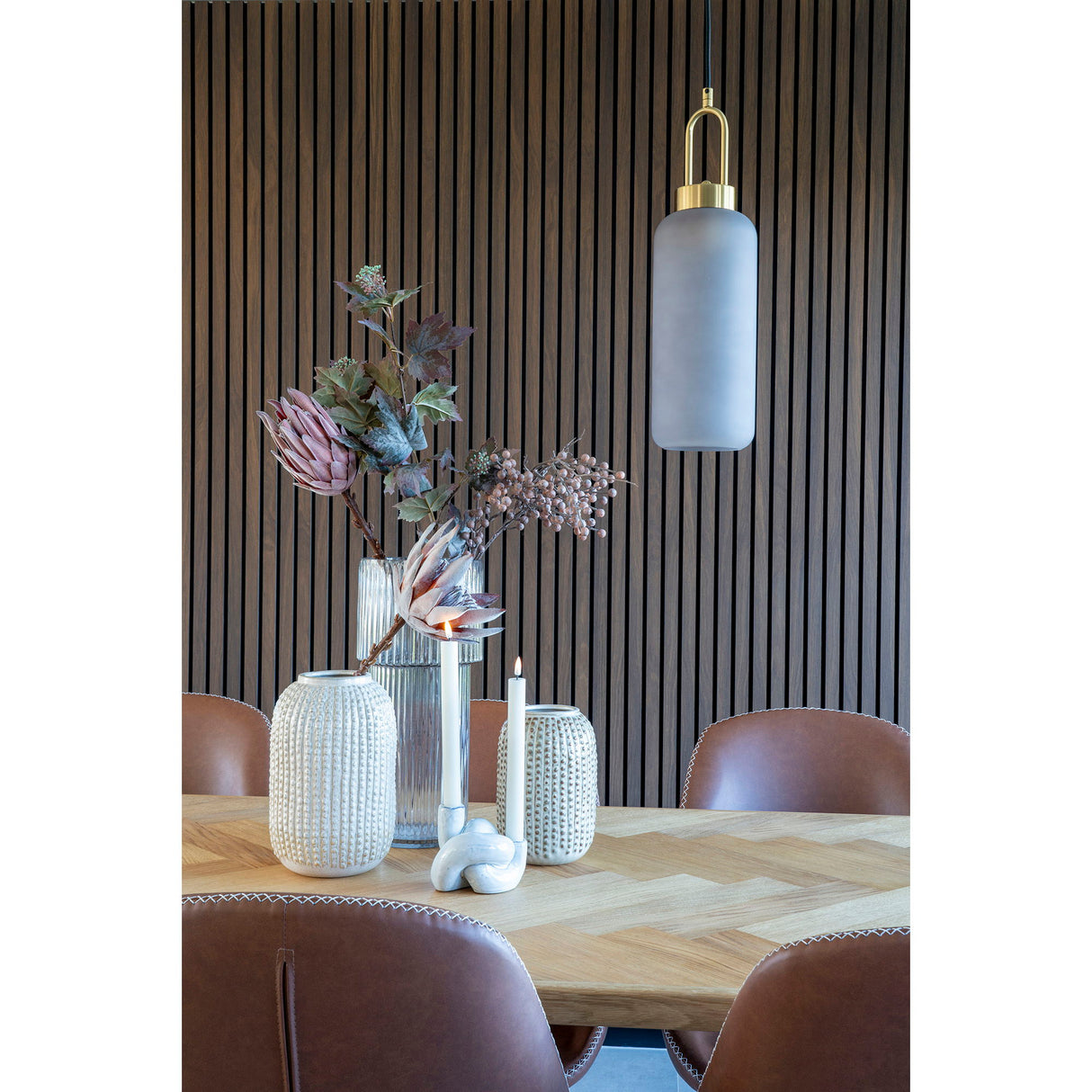 Vase – Beiges Steinzeug, Strukturierte Oberfläche, 25,5 cm Höhe | House Nordic