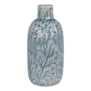 Vase – Blaues Steinzeug, Ausdrucksstarke Reliefstruktur, 26 cm Höhe - Azurea | House Nordic