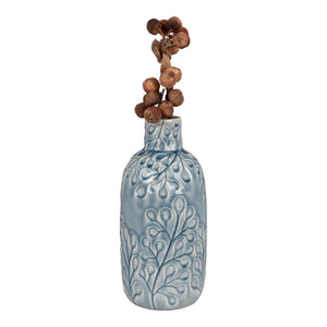 Vase – Blaues Steinzeug, Ausdrucksstarke Reliefstruktur, 26 cm Höhe - Azurea | House Nordic