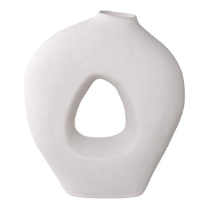 Vase – Weißes Keramik, Skulpturales Design, 27,8 cm Höhe | House Nordic