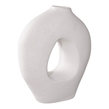 Vase – Weißes Keramik, Skulpturales Design, 27,8 cm Höhe | House Nordic