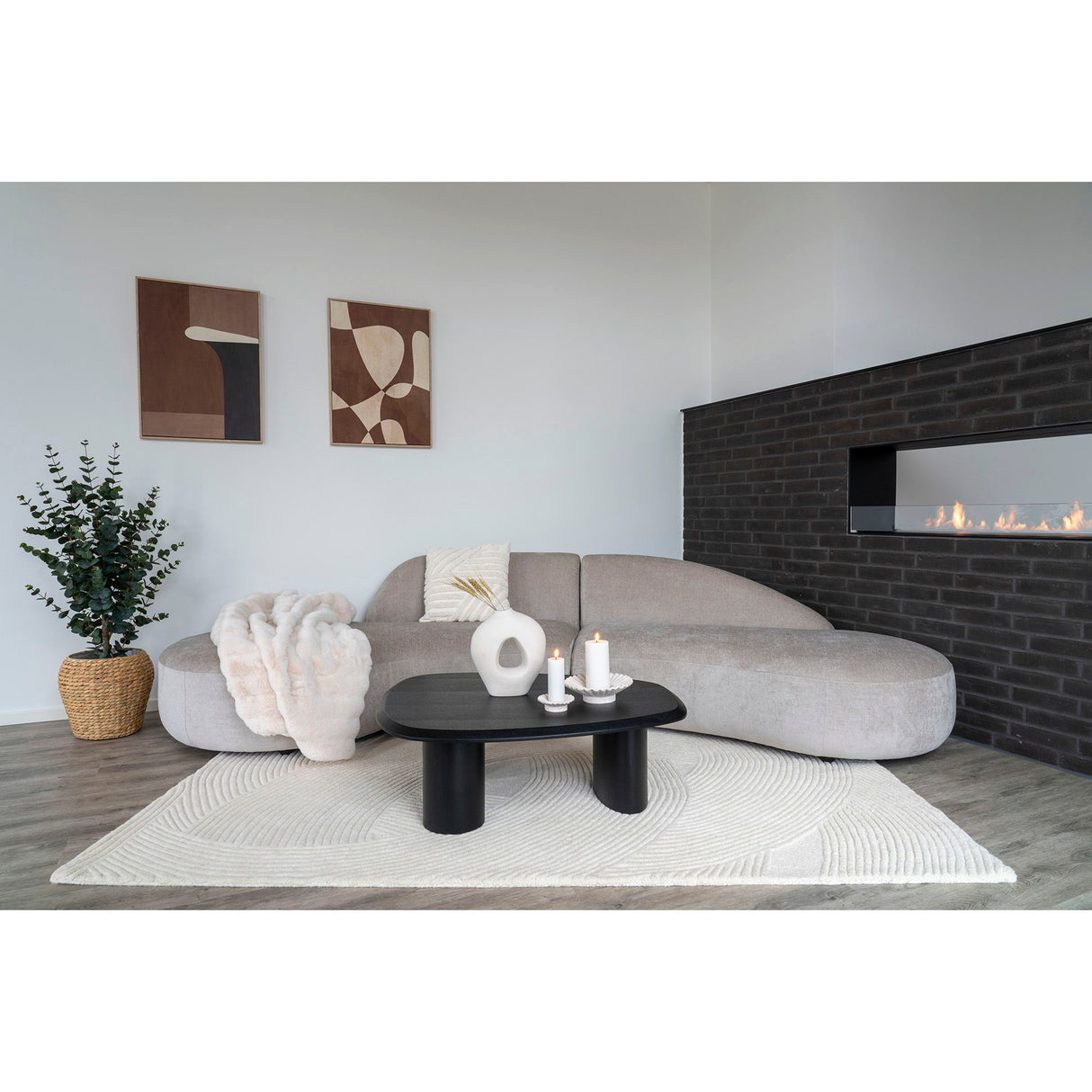 Vase – Weißes Keramik, Skulpturales Design, 27,8 cm Höhe | House Nordic