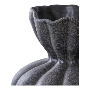 Vase – Keramikmaterial, Mattes Schwarz, 19 cm Höhe  - Basma | House Nordic