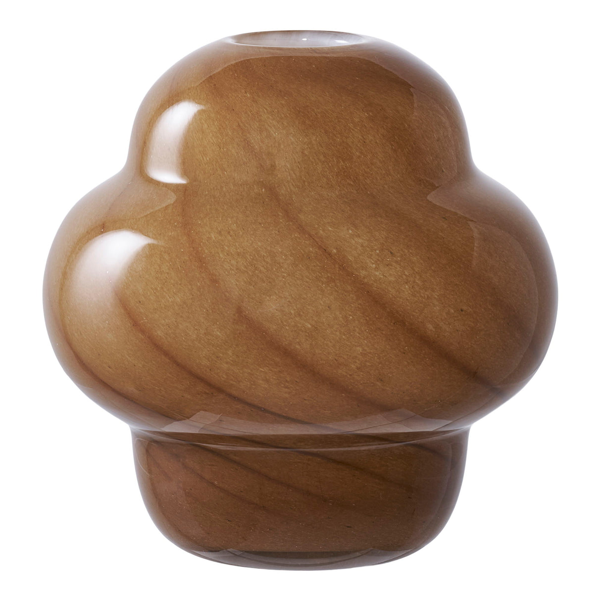 Vase – Braunes Glas, Skulpturale Form, 17 cm Höhe - Vase | House Nordic