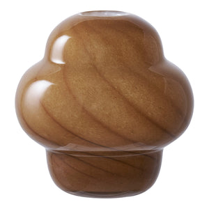 Vase – Braunes Glas, Skulpturale Form, 17 cm Höhe - Vase | House Nordic