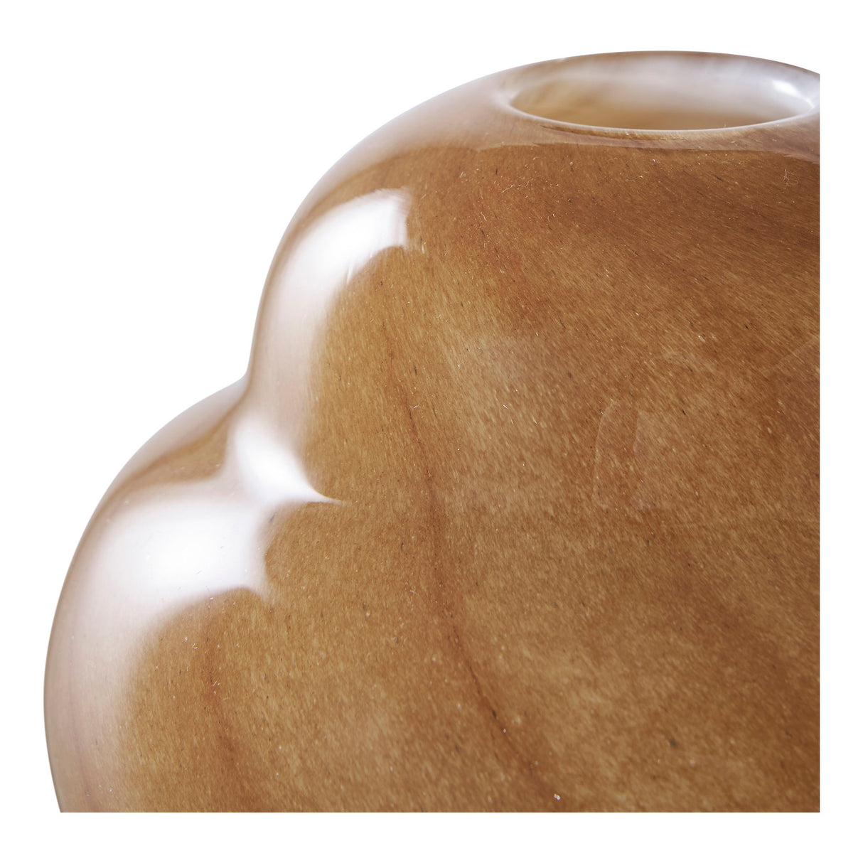 Vase – Braunes Glas, Skulpturale Form, 17 cm Höhe - Vase | House Nordic