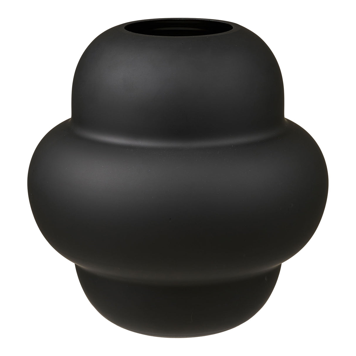 Vase – Mundgeblasenes Glas, Schwarze Farbe, 21 cm Durchmesser | House Nordic