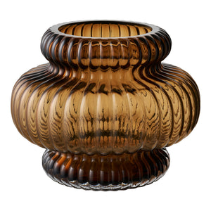 Vase – Mundgeblasenes Glas, Rauchbraune Farbe, 20 cm Durchmesser | House Nordic
