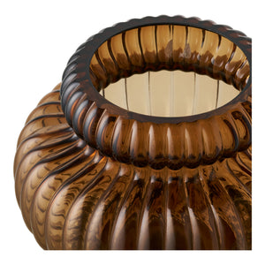 Vase – Mundgeblasenes Glas, Rauchbraune Farbe, 20 cm Durchmesser | House Nordic