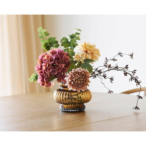 Vase – Mundgeblasenes Glas, Rauchbraune Farbe, 20 cm Durchmesser | House Nordic