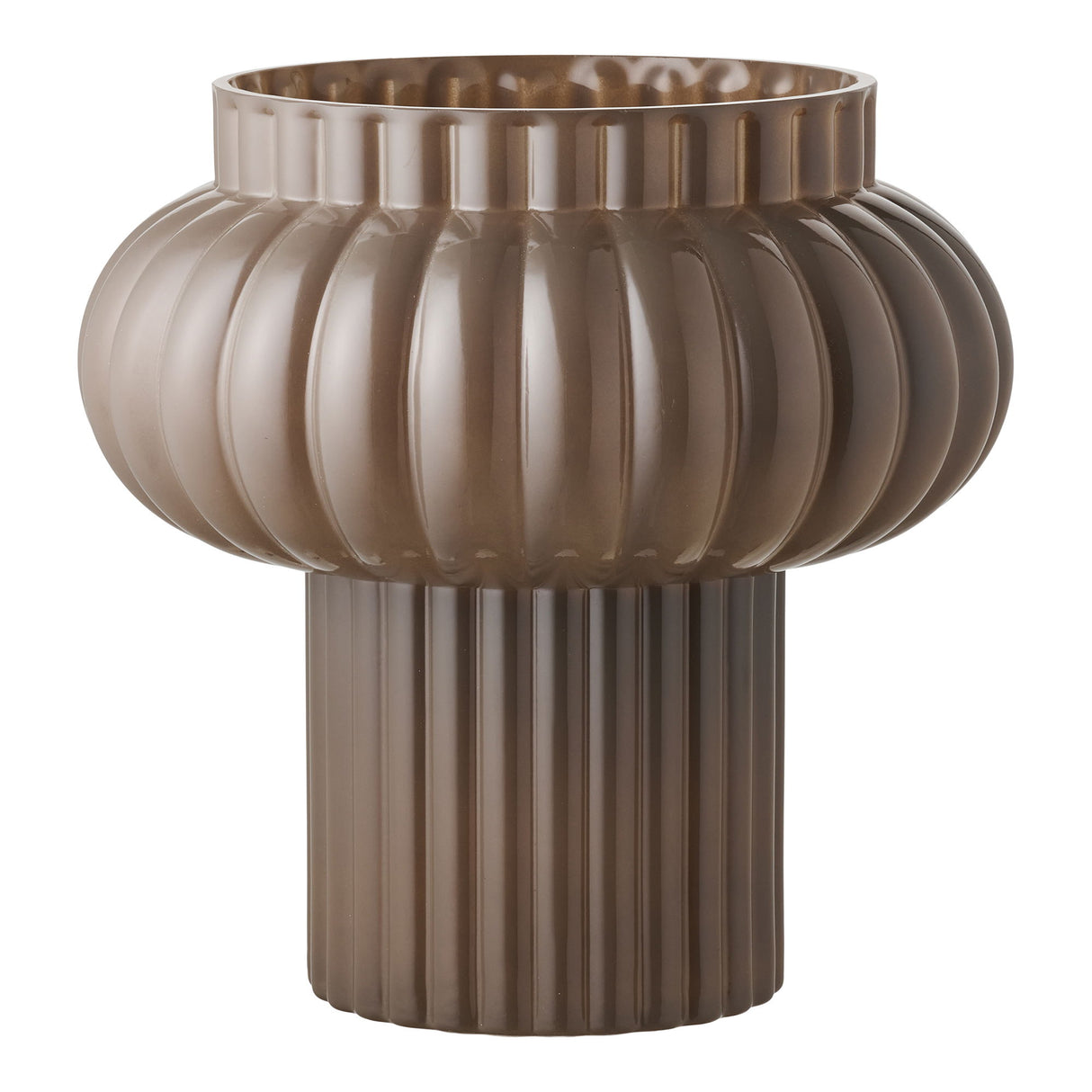Vase – Mundgeblasenes Glas, Braune Farbe, 27 cm Höhe | House Nordic
