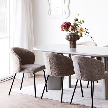 Vase – Ceramic Material, Round Design, Matte Finish, Beige Color – Orion | House Nordic