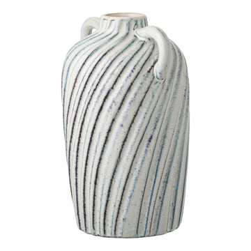 Vase - Ceramic Material, Round Design, Matte Finish, Blue Hue - Linea | House Nordic
