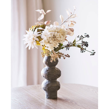 Vase – Ceramic Material, Round Design, Matte Surface, Dark Grey Shade – Bodil | House Nordic