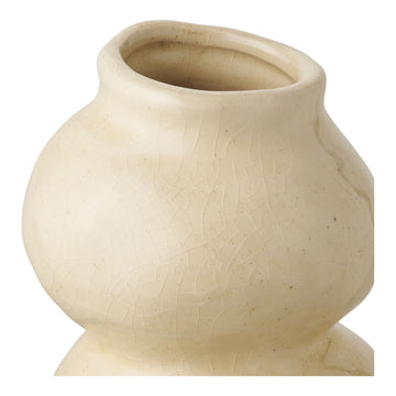 Vase – Ceramic Material, Round Design, Matte Finish, Beige Hue – Anika | House Nordic