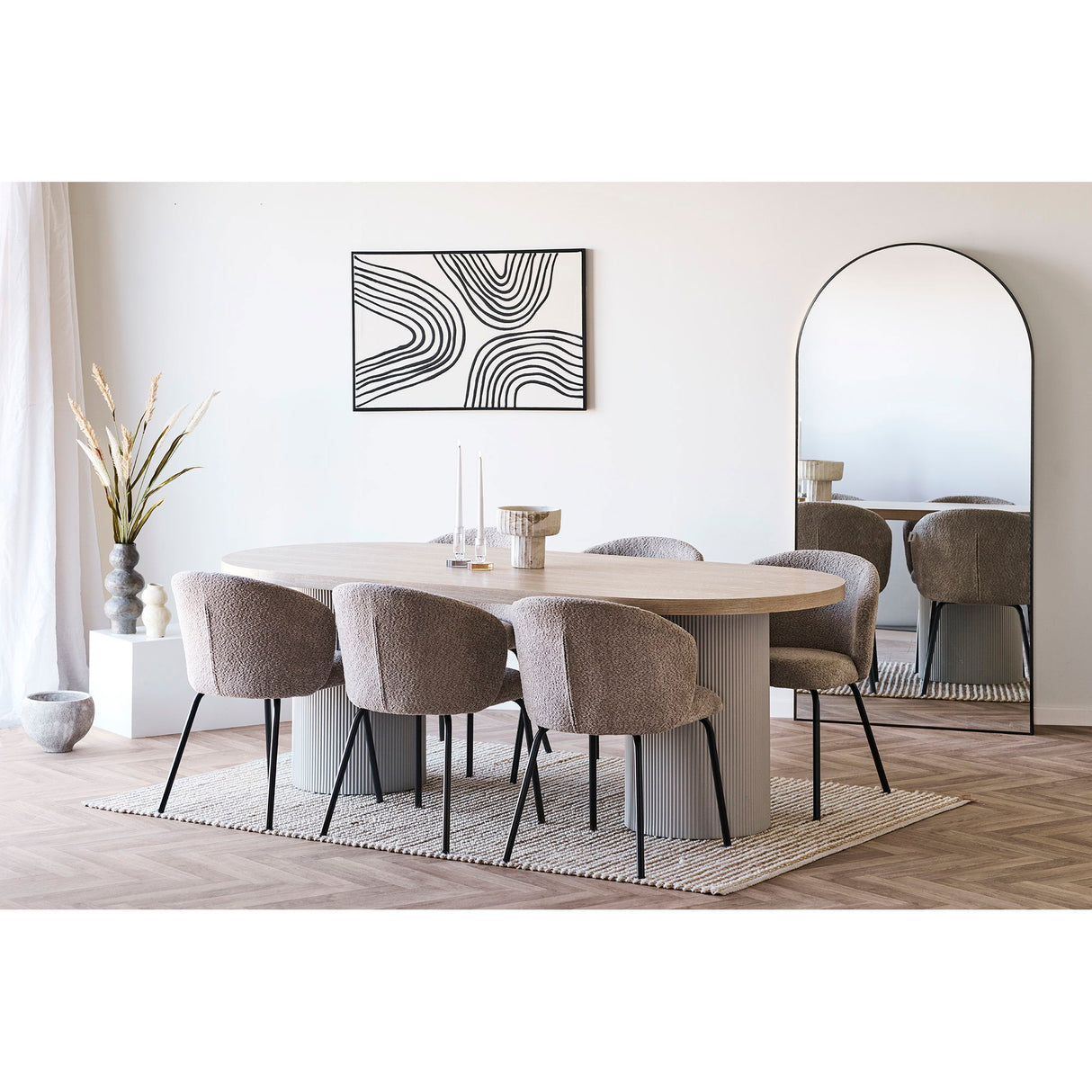 Vase – Keramikmaterial, Beige Farbe, 19,5 cm Höhe | House Nordic
